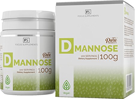 D Mannose 100% Pure Powder - Focus Supplements - Bladder Health | Urinary Infection | Immune System (NO ADDITIVES) - Enhanced Cranberry Detox Treatment - Packed in ISO Licensed Facilities in the UK