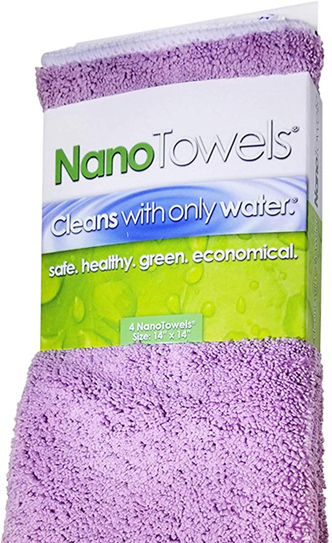 Life Miracle Nano Towels - Amazing Eco Fabric That Cleans Virtually Any Surface with Only Water. No More Paper Towels Or Toxic Chemicals. (Lavender)