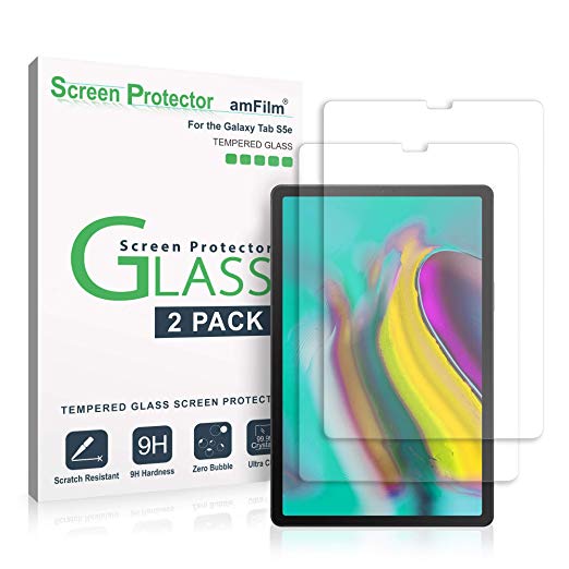 amFilm Glass Screen Protector for Samsung Tab S5e (2 Pack) Tempered Glass, Ultra Sensitive