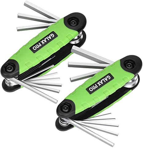 GALAX PRO 17 Piece Folding Hex Key Set, Inch and Metric,Pack of 2
