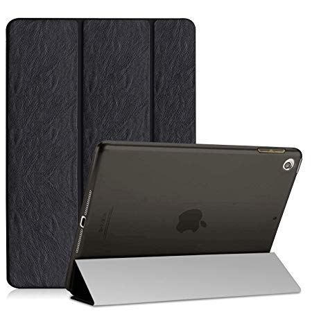 H&Q iPad 7th Generation Tablet Leather Case, Premium 2019 Released 10.2inch Tablet Case with Soft TPU Back, Auto Sleep/Wake Cover,Viewing/Typing Stand, Black