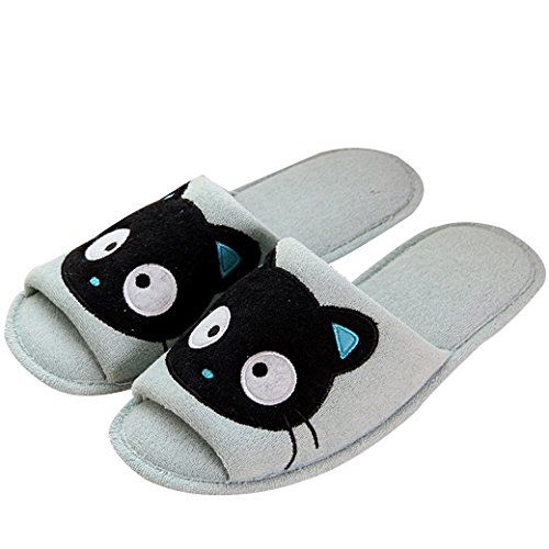 EURO SKY Black Cat Antiskid Waterproof Indoor Slippers Household shoes