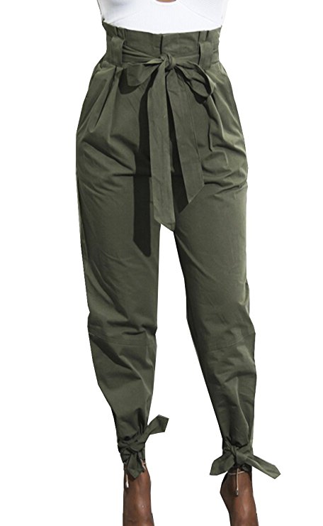 Momtuesdays2 Women's Active Yoga Lounge Sweat Pants with Bow Tie