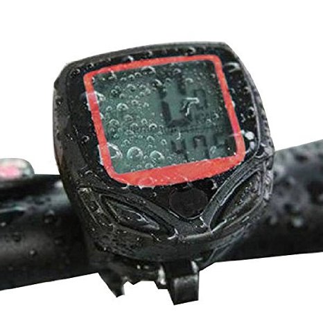 OUTERDO Waterproof Digital LCD Bike Computer Speedometer Odometer Stopwatch