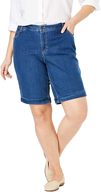 Woman Within Women's Plus Size Stretch Jean Bermuda Short