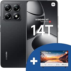 Xiaomi 14T – Smartphone de 12 256GB, Lentes Leica Summilux, MediaTek Dimensity 8300 Ultra, Pantalla AMOLED de 6,67'' 144Hz, HyperCharge 67W, Negro Titanio (Versión ES)