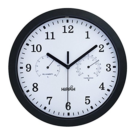 Hippih Silent Wall Clock,12 Inch 2311B