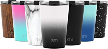 Simple Modern 12oz Classic Tumbler Travel Mug with Clear Flip Lid & Straw - Coffee Vacuum Insulated Gift for Men and Women Beer Pint Cup - 18/8 Stainless Steel Water Bottle Ombre: Tuxedo