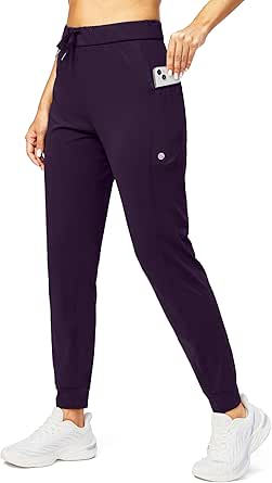 G Gradual Women's Joggers Pants with Zipper Pockets Stretch Tapered Athletic Joggers for Women Lounge, Jogging, Workout