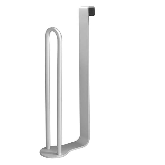 InterDesign Metro Rustproof Aluminum Toilet Paper Holder for Bathroom Storage, Over The Tank - Silver