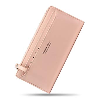 Women Wallet PU Leather Bifold Clutch Purse Ladier Multi Credit Card Holder Organizer with Removable Card Slot