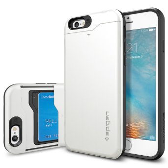 iPhone 6 Plus Case, Spigen® [Slim Armor CS] Card Holder [Shimmery White] Card Holder Advanced Shock Absorption Protective Wallet Case for iPhone 6 Plus (2014) - Shimmery White (SGP10911)