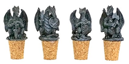 4pc Bellaa Hand Made Designer Dragon Bottle Stopper Great Gift Collection LTD Edition