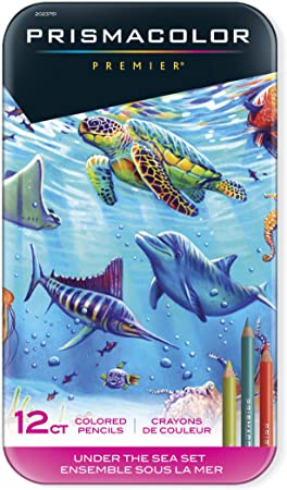 Prismacolor Premier Colored Pencils, Soft Core, Under the Sea Set, 12 Count