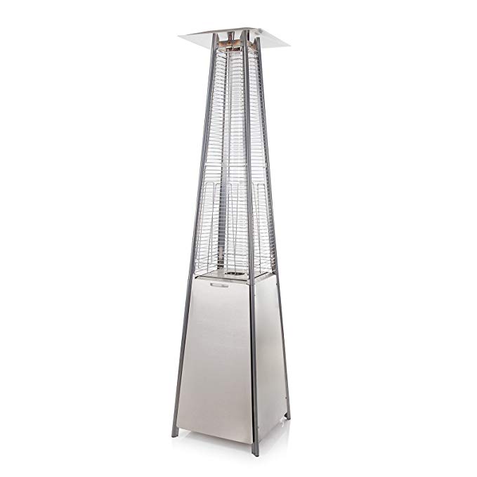 Fire Mountain Living Flame Gas Patio Heater in Stainless Steel - Inc FREE Regulator and Hose