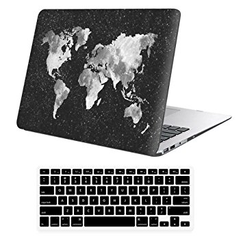 iLeadon Macbook Air 13 inch protective Hard Case Rubber Coated Ultra Thin shell cover Keyboard Cover For MacBook Air 13 inch Model A1369/A1466 (Macbook Air 13", Nebula Map)