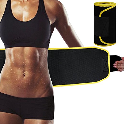 Blisstime Waist Trimmer AB Belt Workout Sweat Enhancer Exercise Adjustable Wrap for Men & Women, Provide Stomach, Low Back and Lumbar Support