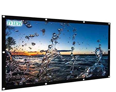 IVIEW Eyelets Projector Screen(6x4 Ft, 84-inch Dia.) UHD-3D-4K, in Eco Flexi Fabric