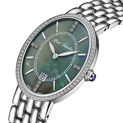 BETFEEDO Luxury Women's Wrist Watch, Rose Gold 316 Stainless Steel Case﹠Band, Japanese Citizen Quartz Movement