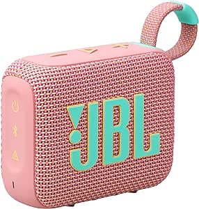 JBL Go 4 - Ultra-Portable, Waterproof and Dustproof Bluetooth Speaker, Big Pro Sound with Punchy bass, 7-Hour Built-in Battery, Made in Part with Recycled Materials (Pink)