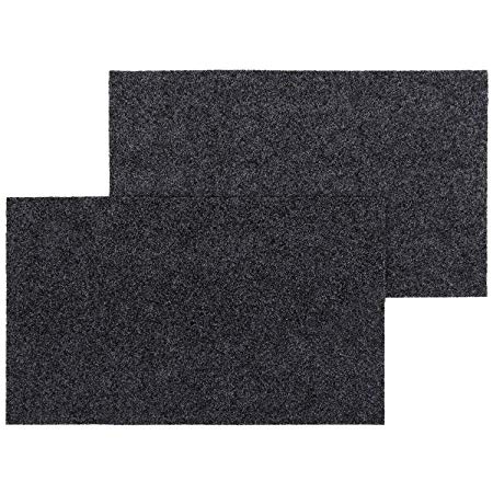 Lifewit Doormats Entrance Rug Shoe Scraper Floor Mat with Rubber Backing for Indoor Outdoor, 29.5"X17.7" - 2 Pack (Grey) (29.5"X17.7" Grey)