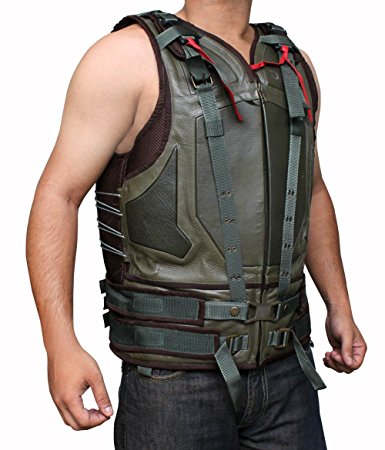 Green Military Mens Leather Vest ►BEST SELLER◄