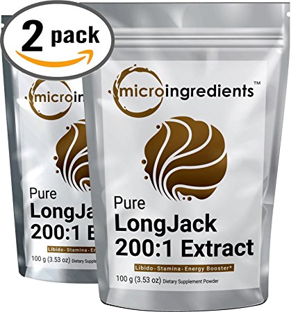 Micro Ingredients Pure Longjack 200:1 Powder (Tongkat Ali), 200 grams / 7 Ounce