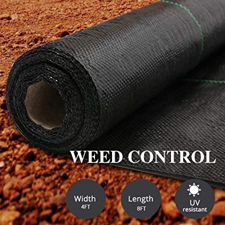 AGTEK Garden Weed Barrier Landscape Fabric 3.8oz 4x8 FT Heavy-Duty Ground Cover Eco-Friendly Weed Control Pack of 2