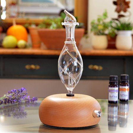 Aromatherapy Diffuser - Professional Grade - Wood and Glass (Orbis Lux Vitis)