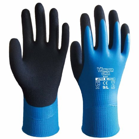 Boutique1583 Wonder Grip Safety Waterproof Resistance Work Latex Gardening Nylon Gloves