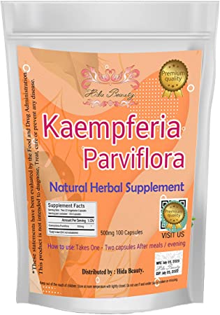 Premium Kaempferia Parviflora Original 500mg Pure Original Grown in Thailand 100 Capsules Grown in Thailand