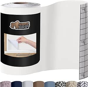 Gorilla Grip Adhesive Removable Liner for Drawers, Shelves and Crafts, Easy Install Peel and Stick Decor Paper, Contact Liners for Drawer, Shelf, Book, 11.8 in x 10 FT Roll, Clear Matte