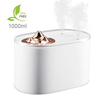 Essential Oil Diffuser, One Fire Aroma Tablets Cool Mist Humidifier with Adjustable Mist Mode, Waterless Auto Shut-off and 7 Color LED Night Lights Changing for Home Office Bedroom Spa Yoga Baby, 1L