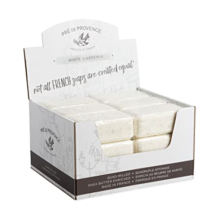 Pre de Provence Artisanal French Soap Bar Enriched with Shea Butter, White Gardenia, 150 Gram (Pack of 18)