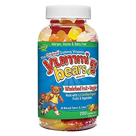 Yummi Bears Wholefood and Antioxidants Gummy Vitamins, 200 ct (Colors May Vary)