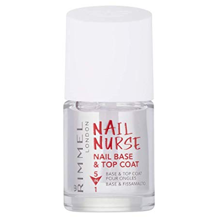 Rimmel London Nail Nurse 5-in-1 Nail Base & Top Coat, Transparent, 12 ml