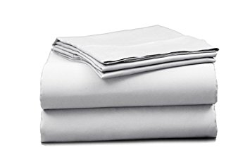 Elles Bedding Collections 450 Thread Count Bedspread 100% Cotton Sheet Set Sateen Weave Deep Pocket Breathable Premium Quality Bedding Set White Twin XL