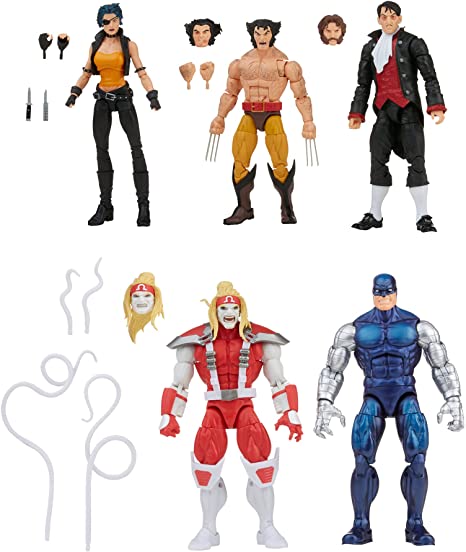 Marvel Legends Series Wolverine 5-Pack, Includes Marvel's Omega Red, Marvel's Cyber, Marvel's Callisto, Jason Wyngarde, 13 Accessories