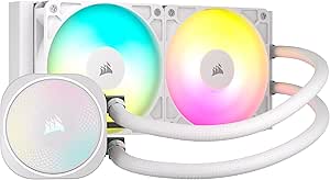 CORSAIR Nautilus 240 RS ARGB Liquid CPU Cooler – 240mm AIO – Low-Noise – Direct Motherboard Connection – Daisy-Chain – Intel LGA 1851/1700, AMD AM5/AM4 – 2X RS120 ARGB Fans Included – White