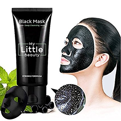 MY LITTLE BEAUTY Black Mask Deep Cleansing Blackhead Remover Purifying Peel Off The Black Head Acne Treatment Black Mud Face Mask Tearing Style (1 bottle)