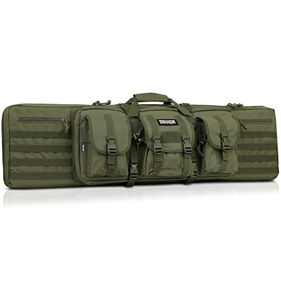 Savior Equipment American Classic Tactical Double Long Rifle Pistol Gun Bag Firearm Transportation Case w/Backpack - Lockable Compartment, Available Length in 36" 42" 46" 51" 55"