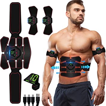 Ben Belle Abs Stimulator, Muscle Toner - Abs Stimulating Belt- Abdominal Toner- Training Device for Muscles- USB Rechargeable Wireless Portable Gym Device- Muscle Sculpting at Home- Fitness Equipment