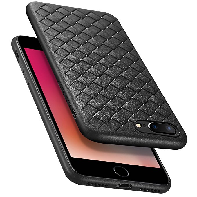 Benks iPhone 8/7 Protective Case [Support Wireless Charging] Braided Heat Radiation TPU Thin Slim Cover Hollow Texture Anti-Shock 360 Full Coverage Protection Bumper Skin (Black for iPhone 8/7)