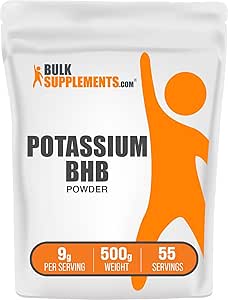 BulkSupplements.com Potassium BHB Powder - Beta-HydroxyButyrate Powder, BHB Salts, BHB Supplement - Electrolytes Supplement, Gluten Free, 9g per Serving, 500g (1.1 lbs) (Pack of 1)