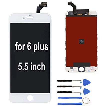 recyco LCD Screen Replacement for iPhone 6 Plus 5.5" LCD 3D Touch Screen Kit Digitizer Frame Assembly Set White