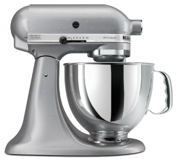 KitchenAid KSM150PSSM Artisan Series 5-Quart Stand Mixer Silver Metallic