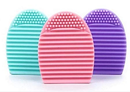A Set of 3PCS MakeUp Washing Brush Silica Glove Scrubber Board Cosmetic Clean Tools (3 Colors) Style YABO015-1