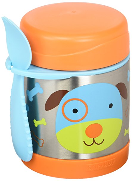 Skip Hop Baby Zoo Little Kid and Toddler Insulated Food Jar and Spork Set, Multi, Darby Dog