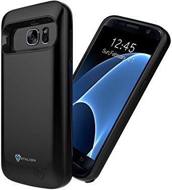 Samsung Galaxy S7 Battery Case: Stalion Stamina Rechargeable Extended 4500mAh Protective Power Cover Charging Case (Black Onyx)