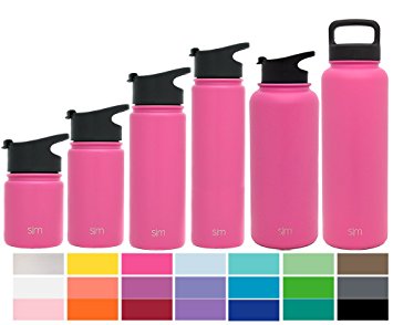 Simple Modern 950ml Summit Water Bottle   Extra Lid - Vacuum Insulated Stainless Steel Wide Mouth Hydro Travel Mug - 32oz Powder Coated Double-Walled Flask - Cotton Candy Pink